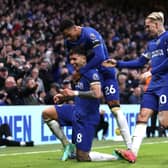 Enzo Fernandes celebrates scoring for Chelsea. (Image: Getty Images)