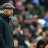 Manchester United's Dutch manager Erik ten Hag looks on during the English Premier League football match between Newcastle United and Manchester United 