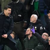 Chelsea's Argentinian head coach Mauricio Pochettino reacts on the touchline during the English Premier League football match 