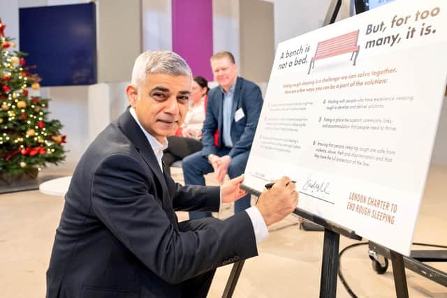 Sadiq Khan signs London's first rough sleeping charter