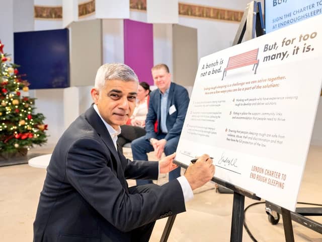 Sadiq Khan signs London's first rough sleeping charter