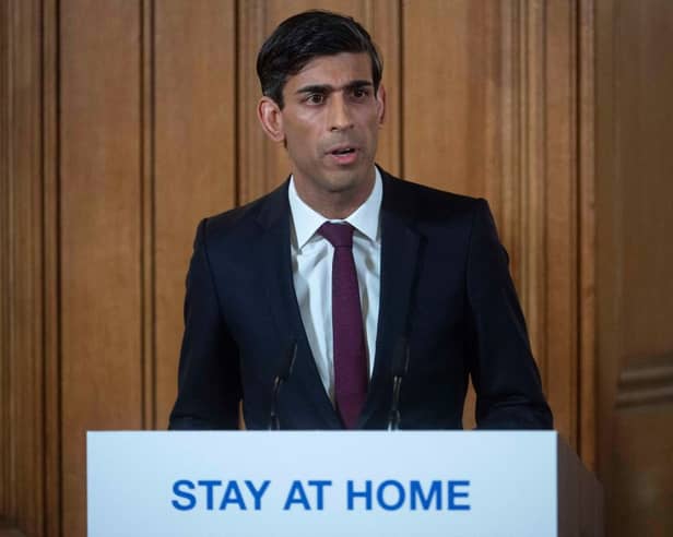 Rishi Sunak gives a press conference as Chancellor during the Covid pandemic. Credit: JULIAN SIMMONDS/POOL/AFP via Getty Images