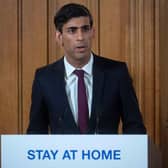 Rishi Sunak gives a press conference as Chancellor during the Covid pandemic. Credit: JULIAN SIMMONDS/POOL/AFP via Getty Images