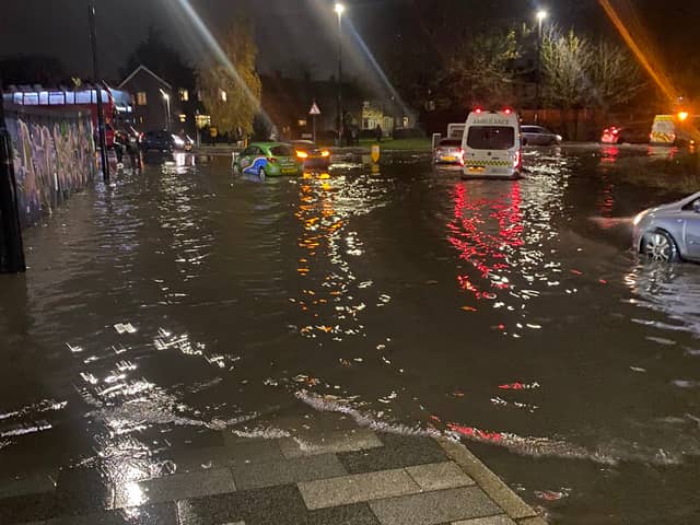 Vehicles were left abandoned in Abbey Wood after heavy flooding