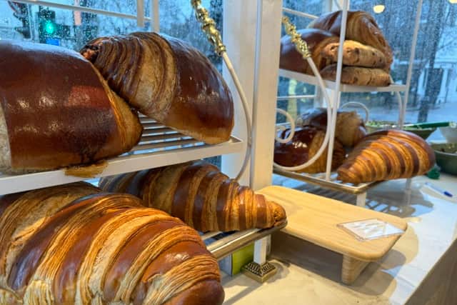 Giant croissants, weighing over a kilogram, are available now at Philippe Conticini, which has opened in Upper Street Islington. (Photo by André Langlois)