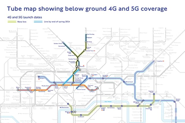 Mobile Coverage Tube Map December 2023