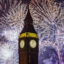 Fireworks in London over Big Ben and the London Eye on January 1 2023. (Photo by Dan Kitwood/Getty Images)