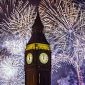 Fireworks in London over Big Ben and the London Eye on January 1 2023. (Photo by Dan Kitwood/Getty Images)