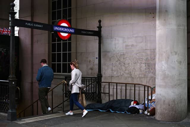 Piccadilly Circus Underground stationr. (Photo by Henry Nicholls/AFP via Getty Images)