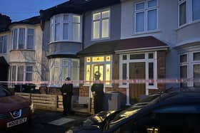 The crime scene in Parbury Road, Honor Oak, where a woman was found dead. (Photo by Jack Abela)
