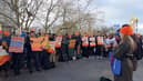 Striking doctors at St Thomas' Hospital in London. (Photo by Jack Abela)