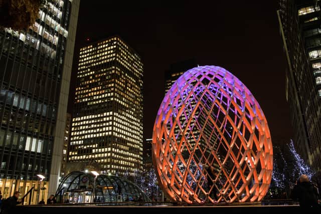 Canary Wharf's Winter Lights Festival returns this month. (Photo credit: Getty Images)