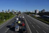 Heavy traffic queues on the approach to enter the Blackwall Tunnel in 2020. (Photo by Glyn KIRK / AFP via Getty Images)