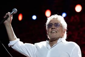 Roger Daltrey of The Who on stage at the Paris La Defense Arena in Nanterre, western Paris, on June 23, 2023. (Photo by Anna KURTH / AFP via Getty Images)
