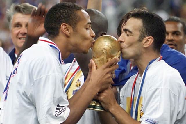 Thierry Henry with the World Cup in 1998