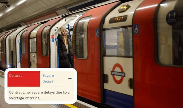 Delays are regularly being experienced on the Central line due to a shortage of trains. (Photos by Getty/TfL)