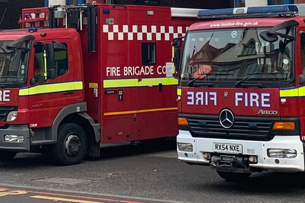 London Fire Brigade engines. (Photo by André Langlois)