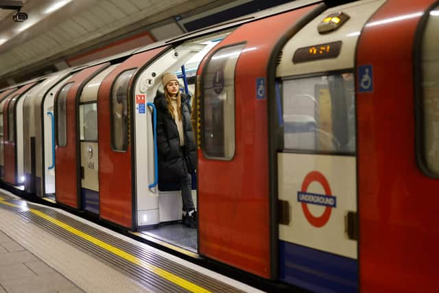 A TfL Victoria Line underground train. (Photo by TOLGA AKMEN/AFP via Getty Images)