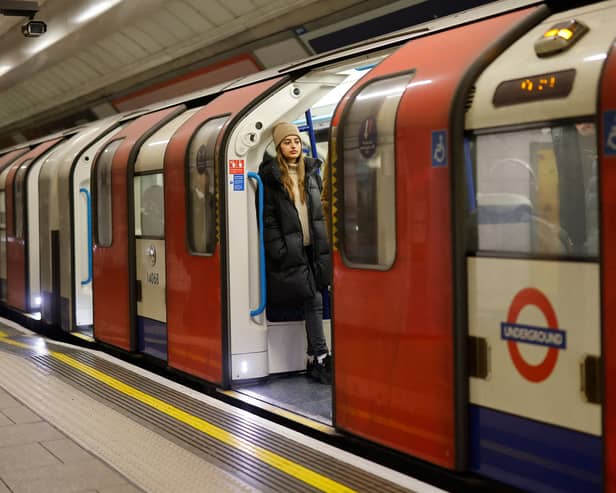A TfL Victoria Line underground train. (Photo by TOLGA AKMEN/AFP via Getty Images)