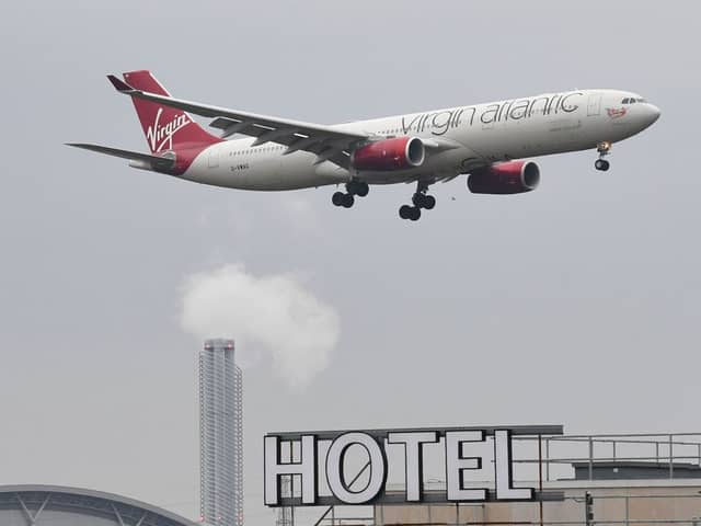 A Virgin Atlantic Airbus A330. (Photo by JUSTIN TALLIS/AFP via Getty Images)