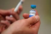 A dose bottle of measles, mumps and rubella virus vaccine. (Photo Illustration by George Frey/Getty Images)