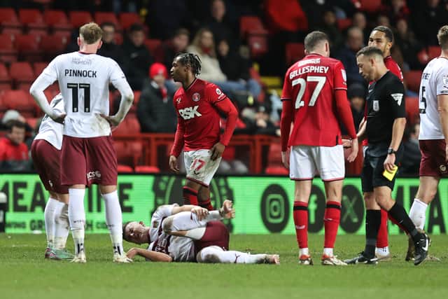 Edun saw red late on against Northampton Town. (Image: Getty Images)