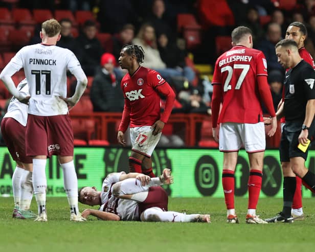 Edun saw red late on against Northampton Town. (Image: Getty Images)