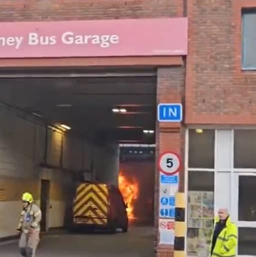 The incident took place at Putney Bus Garage