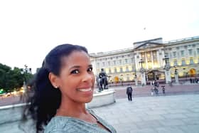 Californian TV presenter TC Newman at Buckingham Palace in London. (Photo by TC Newman)