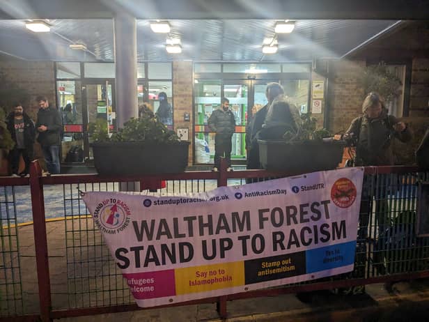 Protest outside hotel in Walthamstow where asylum seekers face eviction