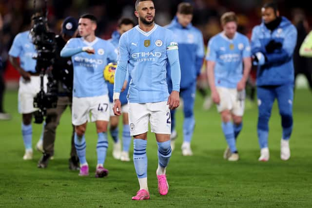 The attention was on Kyle Walker and Neal Maupay after the fixture. (Image: Getty Images)