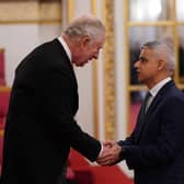 The mayor of London with King Charles III