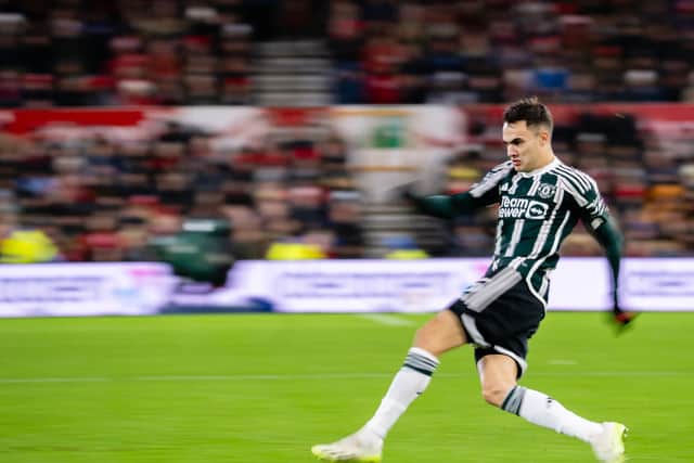 Sergio Reguilon in action for Manchester United in December 2023