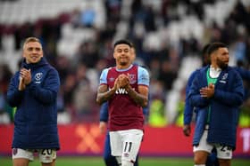 Jesse Lingard featuring for West Ham in May 2021
