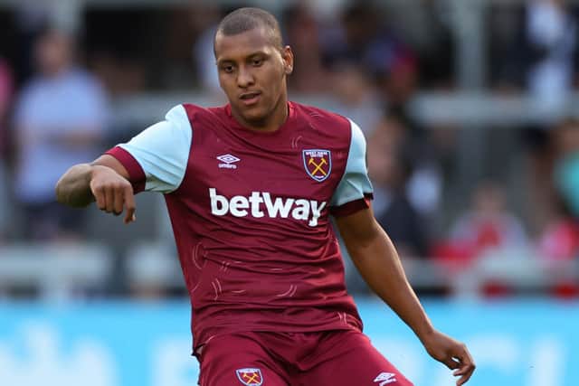 Luizao in action for West Ham during pre-season training
