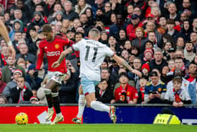 Kalvin Phillips comes up against Marcus Rashford in 3-0 defeat 