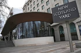 New Scotland Yard, the headquarters of the Metropolitan Police Service (MPS). (Photo by Daniel LEAL / AFP via Getty Images)