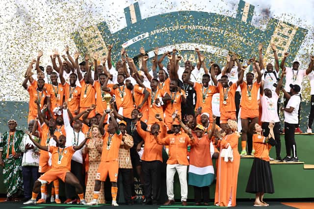 The Ivory Coast lift the Africa Cup of Nations trophy (Image: Getty Images)