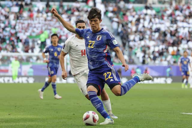 Tomiyasu in action for Japan in the Asian Cup quarter-final
