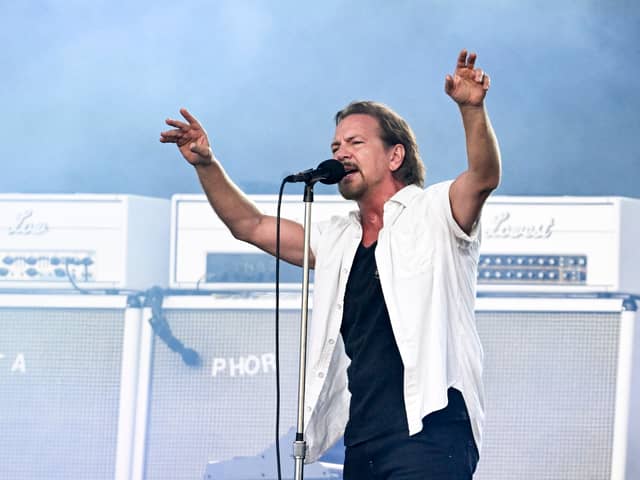 Eddie Vedder of Pearl Jam on stage at BST Hyde Park on July 8 2022. (Photo by Gareth Cattermole/Getty Images)