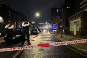 The scene of a shooting near Euston, in Camden