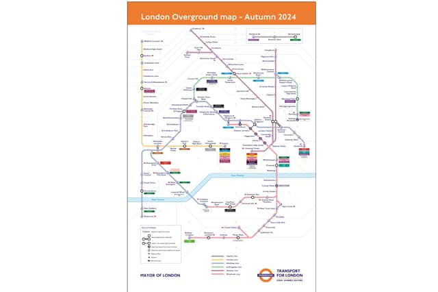 The updated London Overground map for autumn 2024.