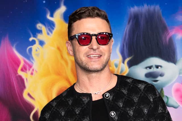 Justin Timberlake at the premiere of Trolls: Band Together in Hollywood on November 15 2023. (Photo by VALERIE MACON/AFP via Getty Images)