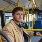 Reporter Harrison Galliven on a TfL Superloop bus.