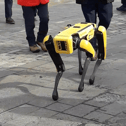 This Boston Dynamics 'Spot' robot dog was taken for a walk around Granary Square, King's Cross, London.