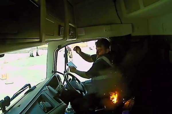 A lorry driver's vape battery catches exploded in his pocket. 