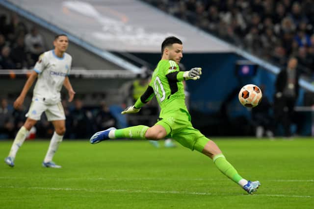 Ajax star Diant Ramaj in action in UEFA Europa League