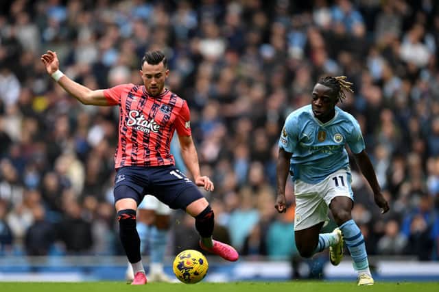 Jack Harrison in action against Manchester City