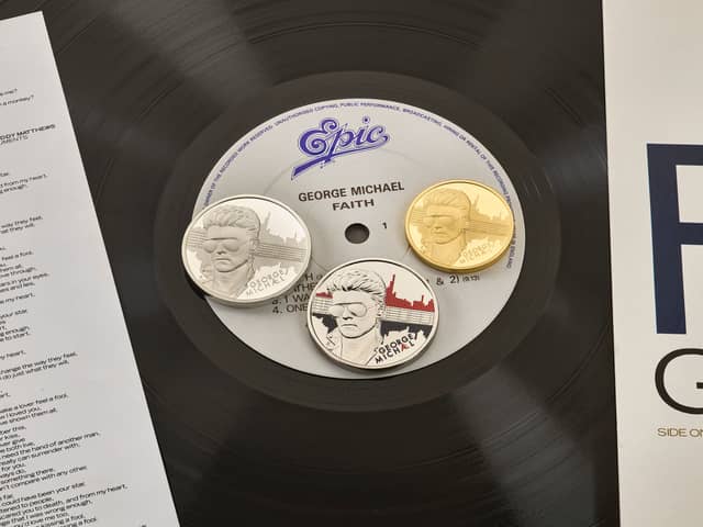 Pop legend George Michael has been immortalised in the Royal Mint's new coin collection. (Credit: The Royal Mint/PA Wire)