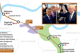 Mayors Sadiq Khan and Boris Johnson both championed the benefits of the Bakerloo line extensio.